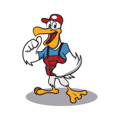 Pelican character mascot logo illustration design