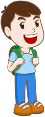 cartoon student back to school character