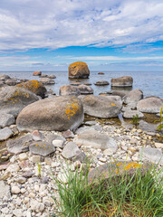 Steine an der Ostseeküste auf der Insel Öland in Schweden