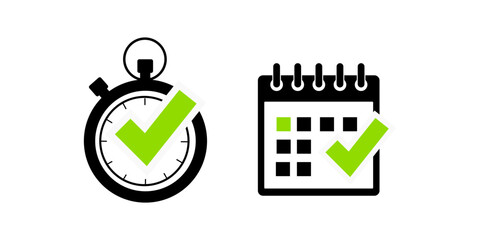 Set of Time icon illustration, Clock symbol collection vector