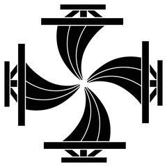 家紋です。四つ寄せ帆といいます。