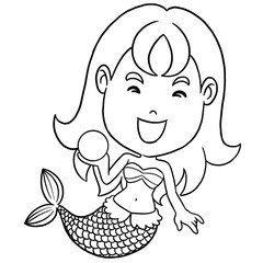 cute little mermaid coloring page