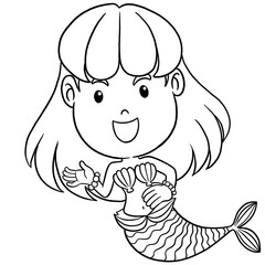 cute little mermaid coloring page