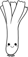 cute cartoon vegetable japanese spring onion