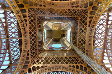 Bottom view of the Eiffel Tower