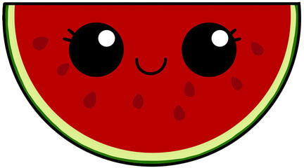 cute and smile cartoon fruit colorful character watermelon
