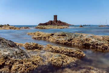 Fortress towards the cape of Dramont, along the Mediterranean coast in France