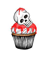 Halloween, Halloween watercolor, Halloween cupcake