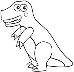 cute cartoon dinosaur for coloring