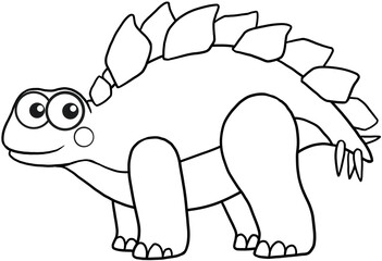 cute cartoon dinosaur for coloring