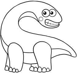 cute cartoon dinosaur for coloring