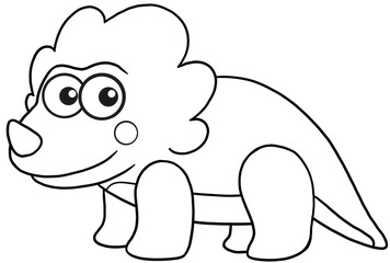 cute cartoon dinosaur for coloring