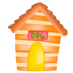dog house watercolor clipart