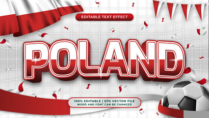 poland football world cup background theme editable text style effect