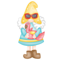 Gnome summer watercolor