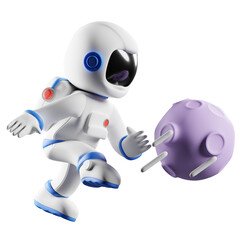 astronaut kicking planet