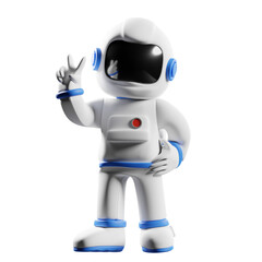 astronaut showing victory sign