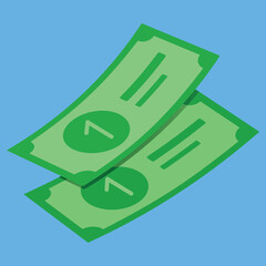 Money green banknotes, illustration, vector