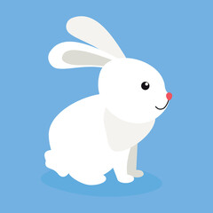 little hare on a blue background