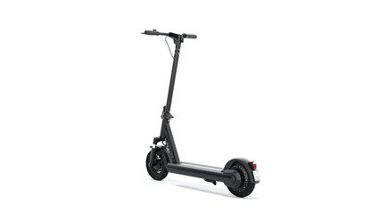 Electric scooter on white background minimalist design, dark color 3d render