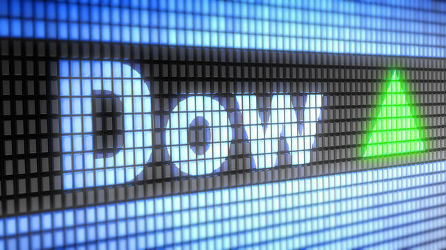  The Dow Jones Industrial Average. 3D Illustration.