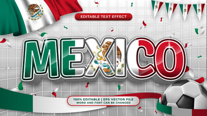 mexico football world cup background theme editable text style effect
