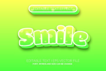 happy text effect with nature color