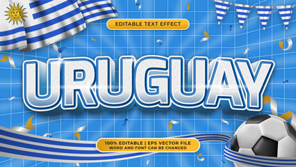 uruguay football world cup background theme editable text style effect