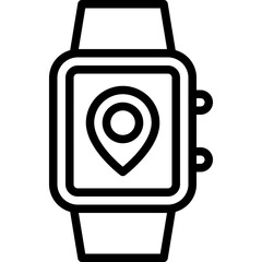Smartwatch icon, location map and navigation vector
