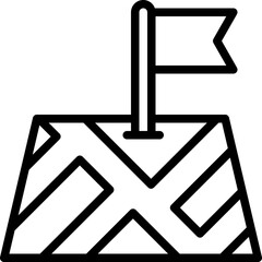 Flag on map icon, location map and navigation vector