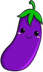 colorful cute cartoon vegetable eggplant