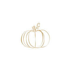 icon　Line Art　Simple Line　Pumpkin