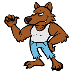 A Man transformation into werewolves at full moon night, best for mascot, sticker, and logo with halloween themes