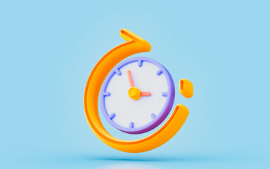clock rotation sign 3d render concept for Elapsed time history in human life