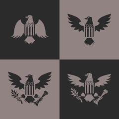 eagle seal cartoon icon flat modern isolated illustration