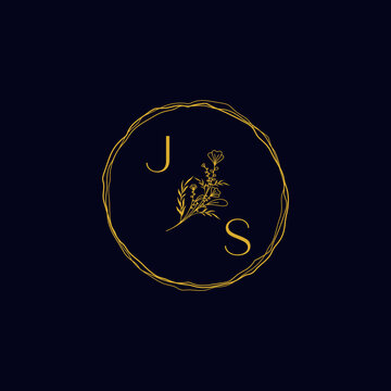 JS beauty circle wedding monogram logo which is good for digital branding or print