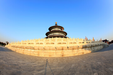 The temple of heaven in Beijing, China, The text is translated as 