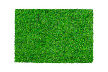 Artificial green carpet grass isolated on transparent background - PNG format.