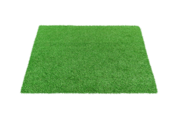 Artificial green carpet grass isolated on transparent background - PNG format.