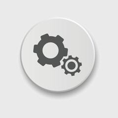 Gear icon set Vector illustration. Service Tools icon pack for ui, social media, website Isolated on white background with button
