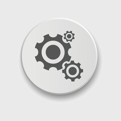 Gear icon set Vector illustration. Service Tools icon pack for ui, social media, website Isolated on white background with button
