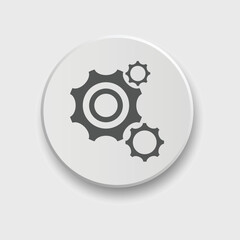 Gear icon set Vector illustration. Service Tools icon pack for ui, social media, website Isolated on white background with button
