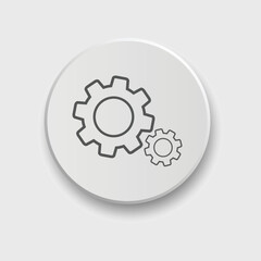 Gear icon set Vector illustration. Service Tools icon pack for ui, social media, website Isolated on white background with button
