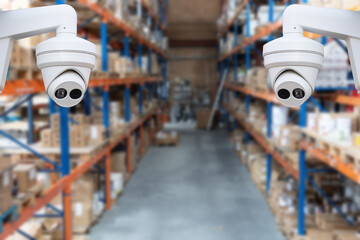 Video surveillance at an industrial enterprise. The video camera captures what is happening in the...
