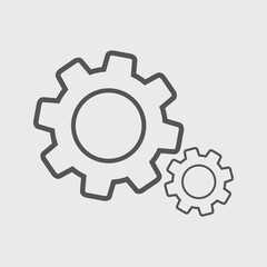 Gear icon set Vector illustration. Service Tools icon pack for ui, social media, website Isolated on white background
