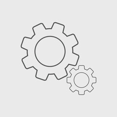 Gear icon set Vector illustration. Service Tools icon pack for ui, social media, website Isolated on white background
