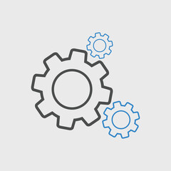 Gear icon set Vector illustration. Service Tools icon pack for ui, social media, website Isolated on white background with button
