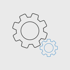 Gear icon set Vector illustration. Service Tools icon pack for ui, social media, website Isolated on white background with button
