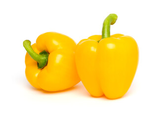 Paprika. Yellow pepper. Sweet bell peppers isolated on white background