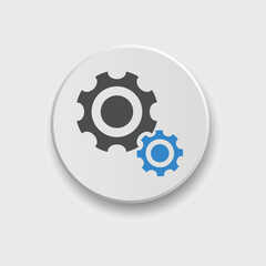 Gear icon set Vector illustration. Service Tools icon pack for ui, social media, website Isolated on white background with button
